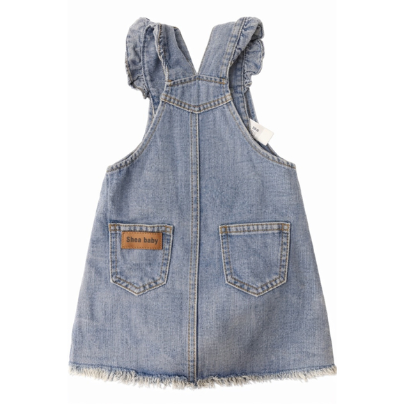 Shea Baby Western Cowgirl Denim Overall Dress 12-18M Horse Embroidery Boutique - Picture 6 of 10